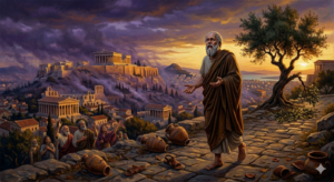 Why Was Socrates Executed? The Shocking True Story Old Socrates walking alone during sunset in Athens
