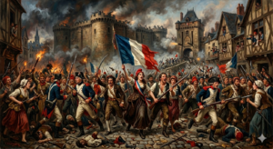 The French Revolution (1789–1799): How a Powerful Kingdom Destroyed Itself French Revolution 1789 crowd gathering in Paris during the beginning of the revolution