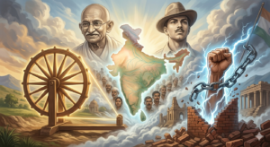 Gandhi and Bhagat Singh togther