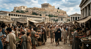 Why Was Socrates Executed? The Shocking True Story “Ancient Greek philosopher Socrates walking through the streets of Athens”