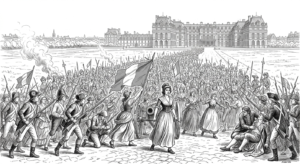 The French Revolution (1789–1799): How a Powerful Kingdom Destroyed Itself Women's March on Versailles during the French Revolution demanding bread and reform