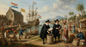 Why the Dutch Failed in India: The "Businessmen Only" Mistake A bustling 17th-century port where Dutch merchants trade for Indian spices.