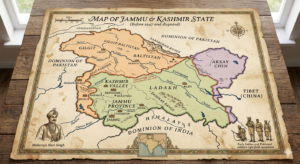 The Partition of India (1947): The Division That Changed Millions of Lives Early Kashmir conflict or Kashmir region map