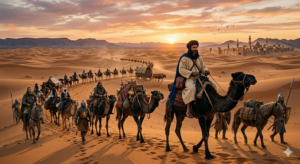 Ibn Battuta: The Man Who Traveled the Entire Medieval World Ibn Battuta traveling across the desert during his legendary 30-year journey