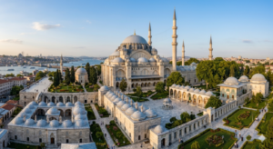 The Ottoman Empire: 600 Years of Power and Influence Ottoman architectural masterpiece featuring domes and minarets.
