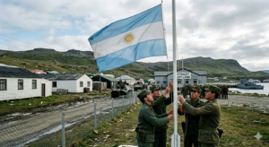 The Falklands War (1982): The 74-Day Conflict That Changed Britain and Argentina Forever AI-generated illustration of Argentine troops raising the Argentine flag in Stanley following the invasion of the Falkland Islands on 2 April 1982.