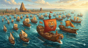 The History of the Chola Empire: How South India's Greatest Dynasty Ruled the Seas and Shaped a Civilization (850–1279 CE) "Chola naval fleet sailing across the Indian Ocean during Rajendra Chola's reign"