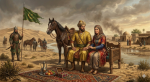 Humayun and Hamida Banu Begum during their years of exile