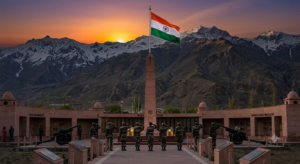 Indian soldiers paying tribute on Kargil Vijay Diwas