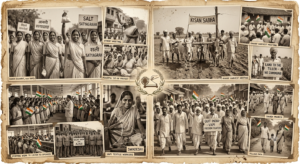 Women, peasants, and workers participating in the Civil Disobedience Movement