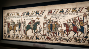 Bayeux Tapestry illustrating the events of the Battle of Hastings in 1066