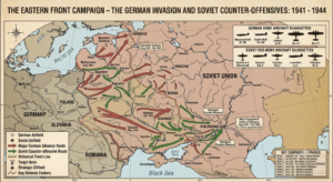 Map of Operation Barbarossa and the Eastern Front during World War II.