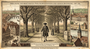 Immanuel Kant taking his famous daily walk in Königsberg