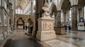 Samuel Johnson memorial at Westminster Abbey celebrating his literary legacy