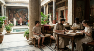 Epictetus as a slave in the household of Epaphroditus in ancient Rome