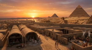 Construction of the Pyramids of Giza: How Ancient Egypt Built the World's Greatest Wonder The Pyramids of Giza at sunset symbolizing ancient Egyptian engineering