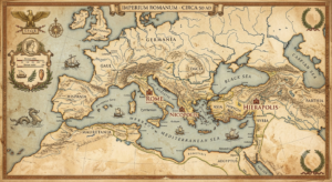 Map of the Roman Empire during the lifetime of Epictetus in the first century AD