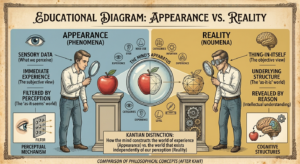 Diagram explaining Kant's phenomena and noumena