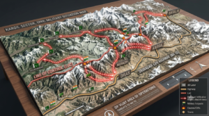 Map showing Operation Badr infiltration routes during the Kargil War