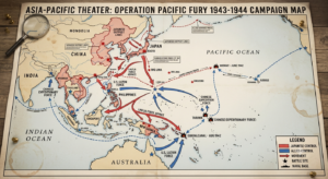 Map showing Japanese territorial expansion during World War II.