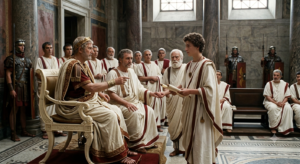 Young Marcus Aurelius during his rise to become Roman emperor